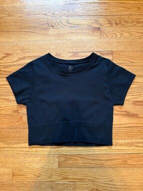 Offline by Aerie Black Cropped Athletic Top